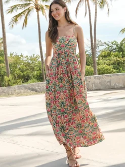Bailey Maxi Dress - Cream Pink Rose