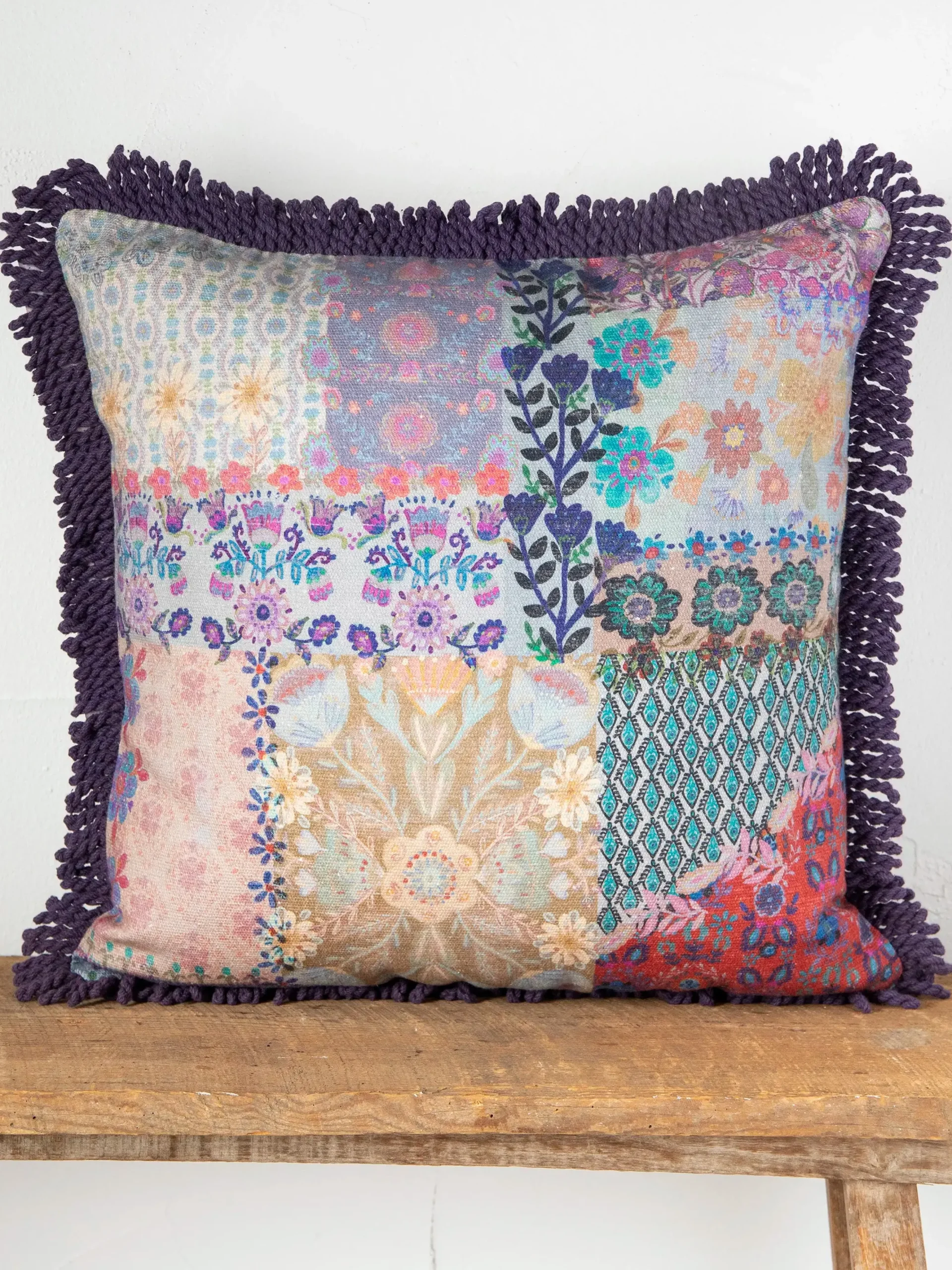 Bungalow Pillow - Blue Patchwork