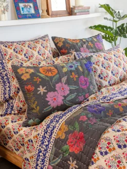 Bungalow Reversible Cotton Shams, Set of 2 - Boho Wildflower