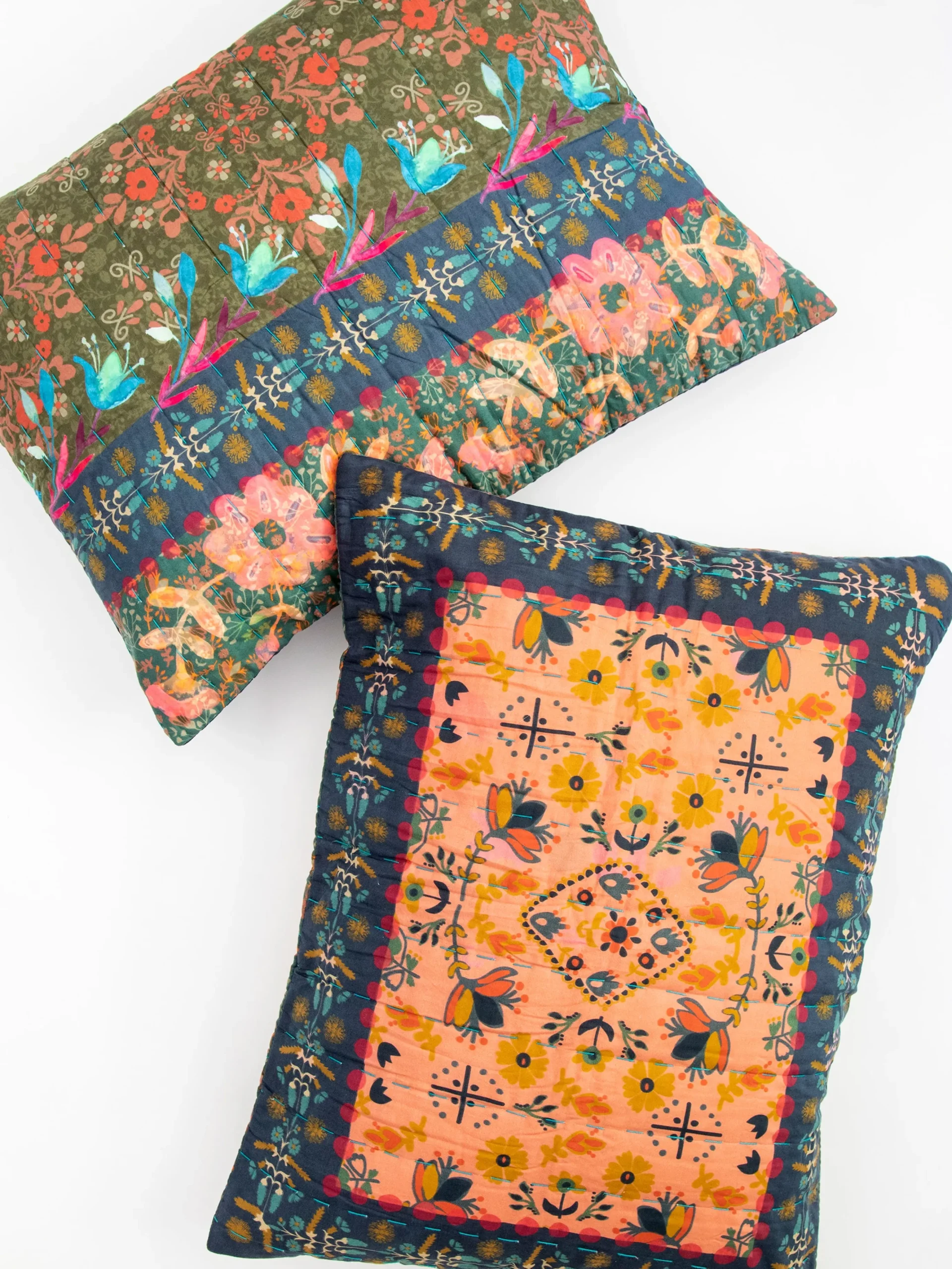 Bungalow Reversible Cotton Shams, Set of 2 - Maia