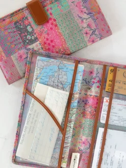 Car Document Holder - Pink Watercolor Patchwork