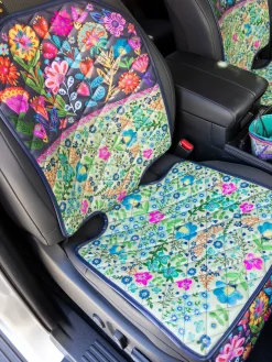 Car Seat Protector - Teal Navy Floral