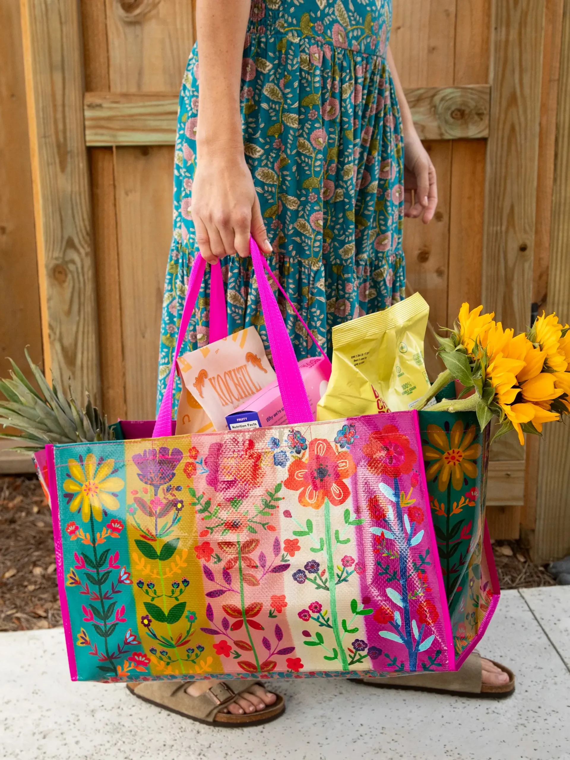 Carry All Happy Tote Bag - Flower