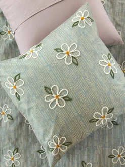 Catalina Cotton Euro Sham - Daisy Stripe