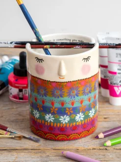 Ceramic Painter's Cup - Folk Lady