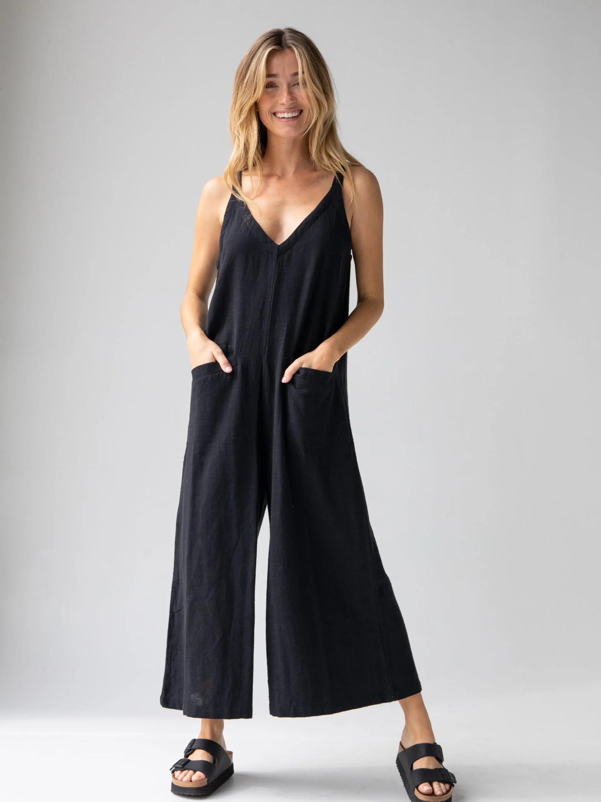Chelsea Jumpsuit - Black Cotton