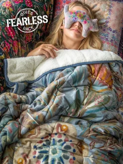 Cozy Weighted Blanket - Mandala Folk Garden