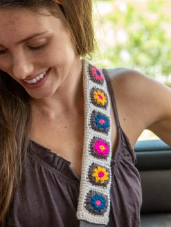 Crochet Seatbelt Cover - Cream