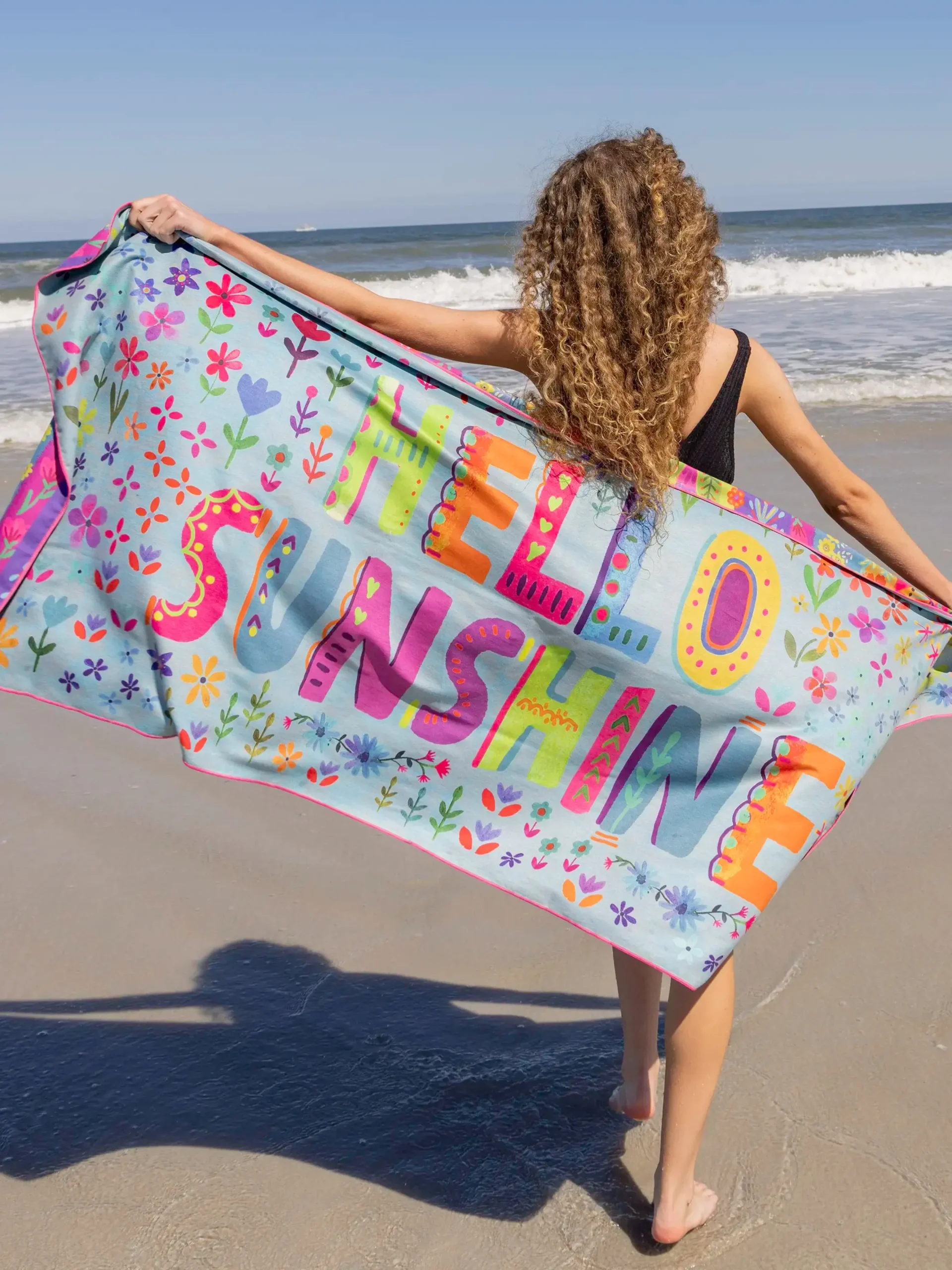 Double-Sided Microfiber Beach Towel - Hello Sunshine