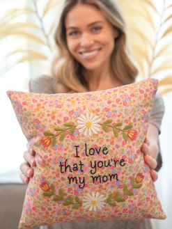 Embroidered Giving Pillow - Mom