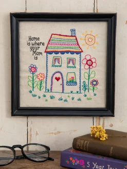 Embroidered Wall Plaque - Home Mom