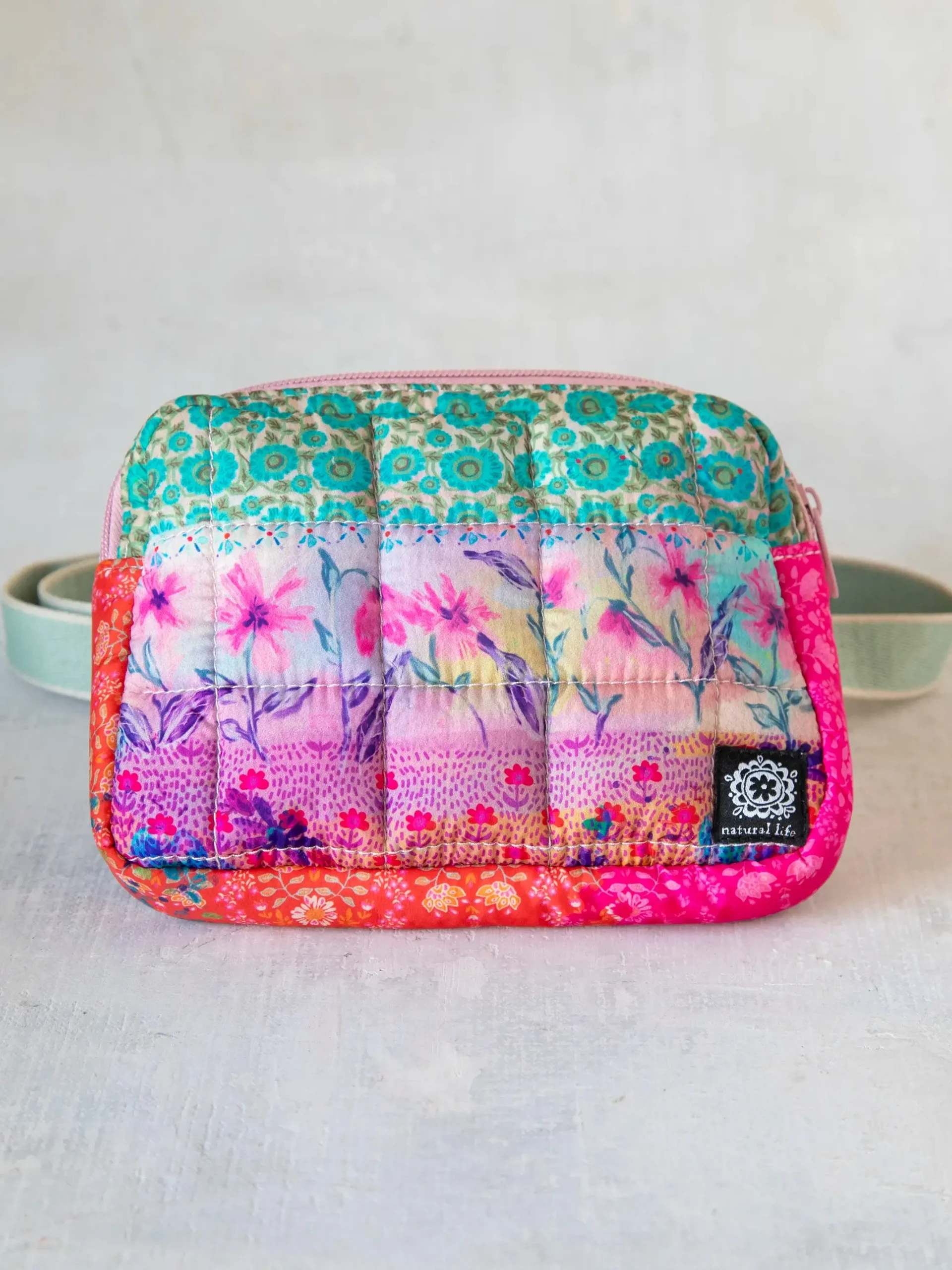 Everyday Puffy Fanny Pack - Pink Watercolor Patchwork