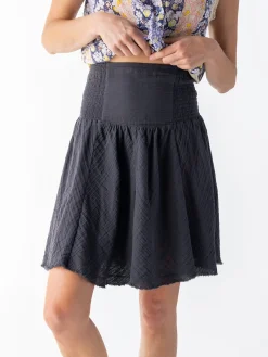 Feelin' Alive Mini Skirt - Charcoal Cotton