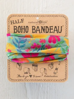Half Boho Bandeau® Headband - Tossed Blue Floral
