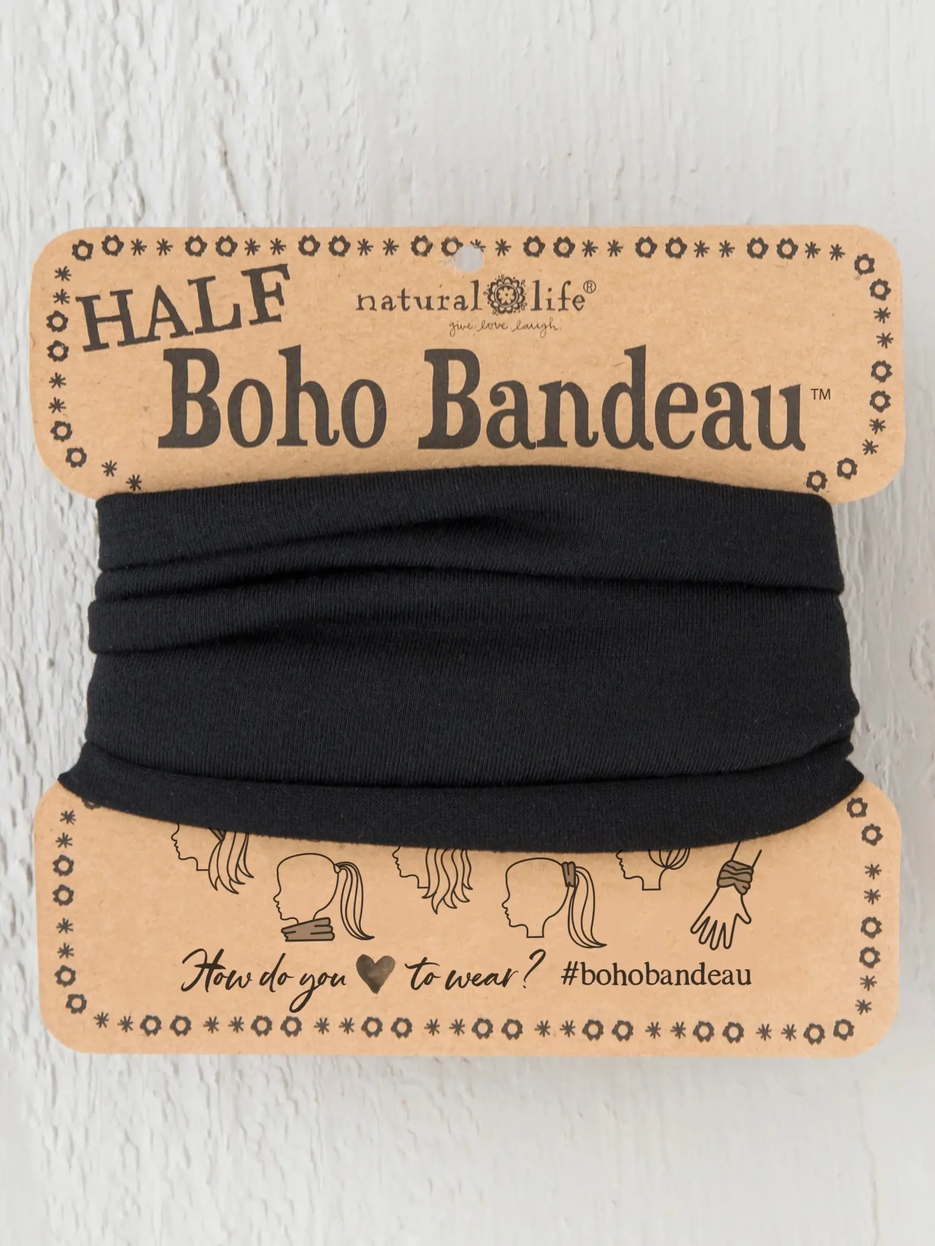 Half Boho Bandeau® Headband - Black