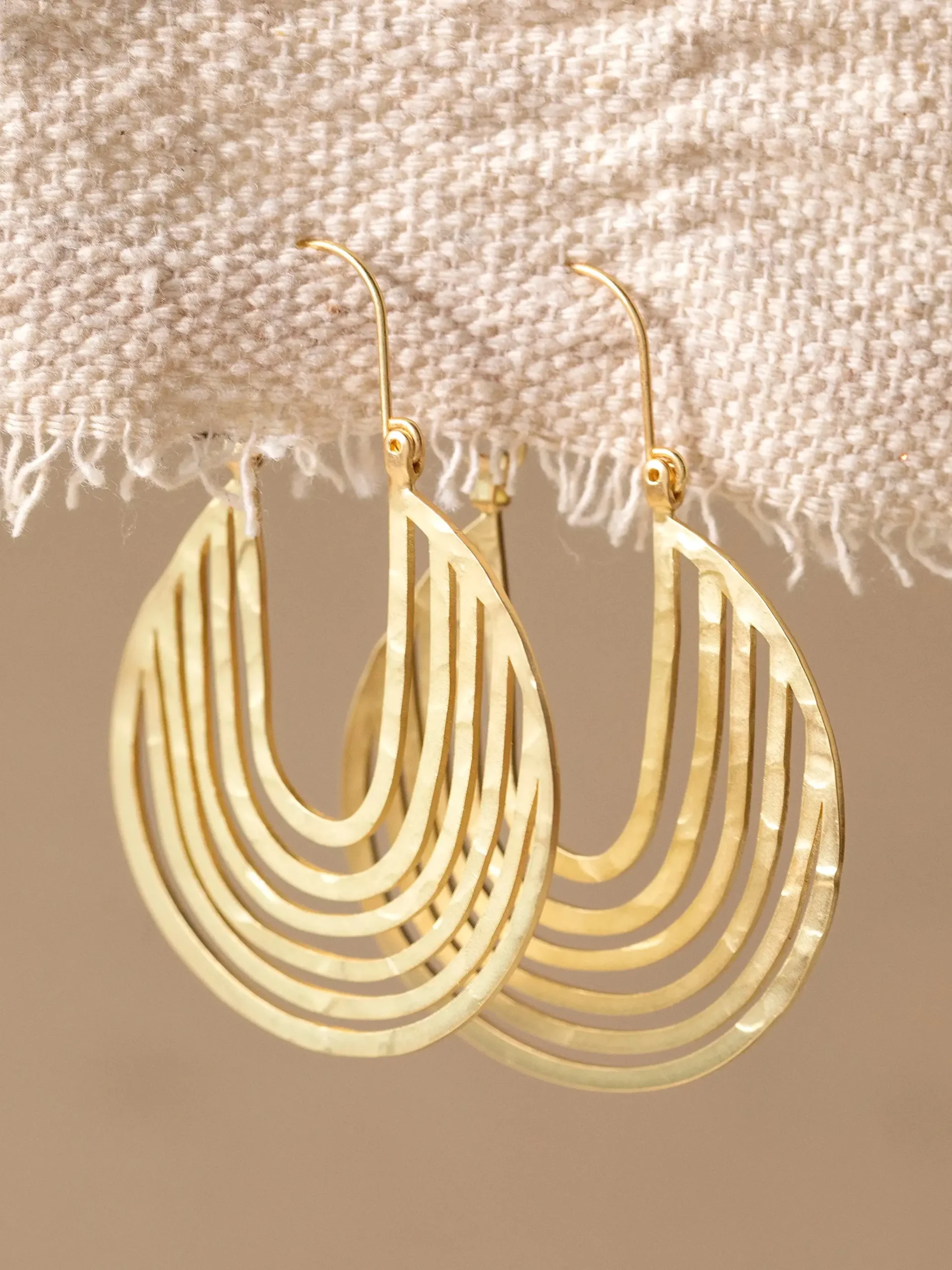 Hammered Gold Hoop Earrings