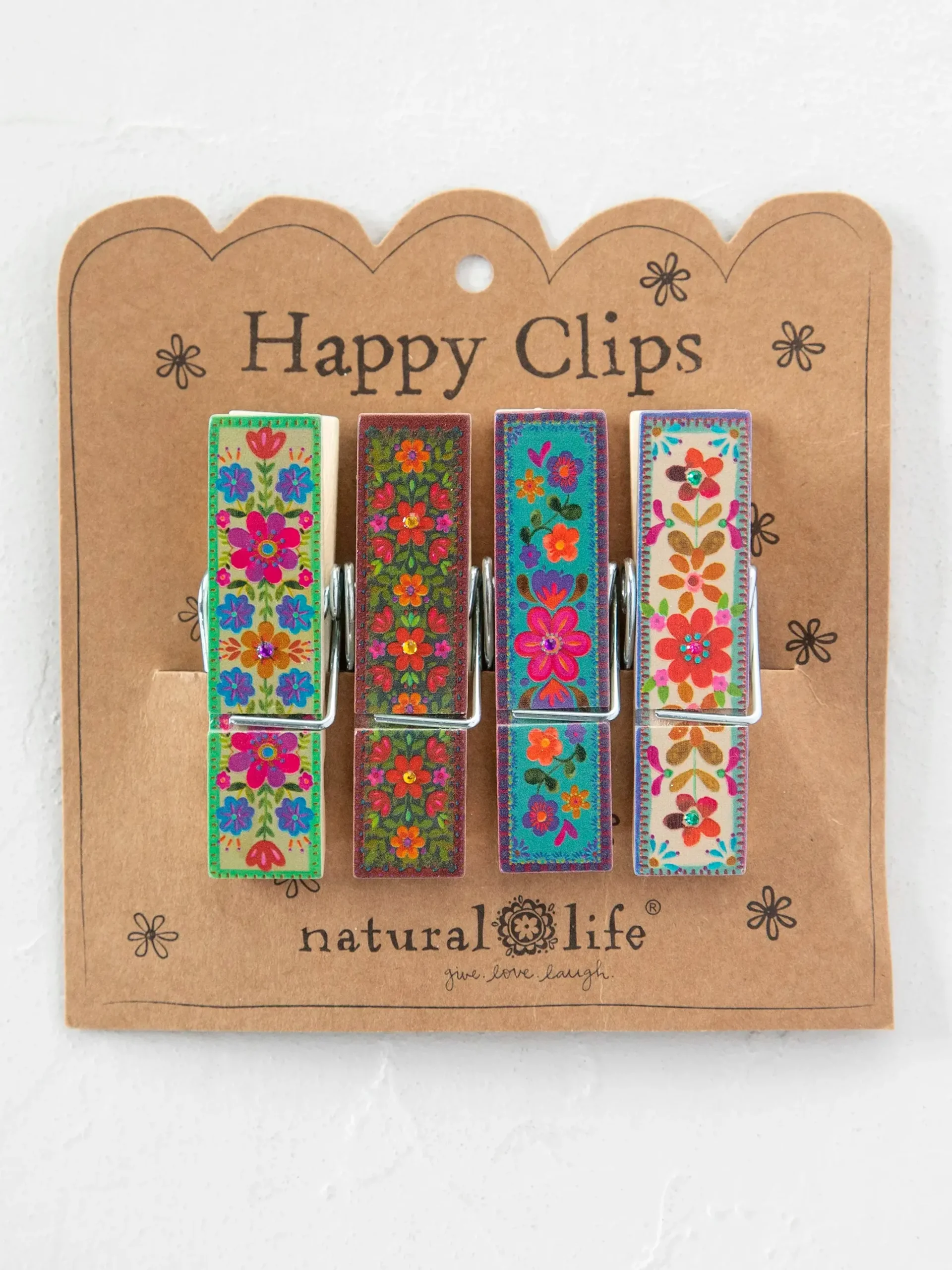 Happy Clips, Set of 4 - Multicolored Floral
