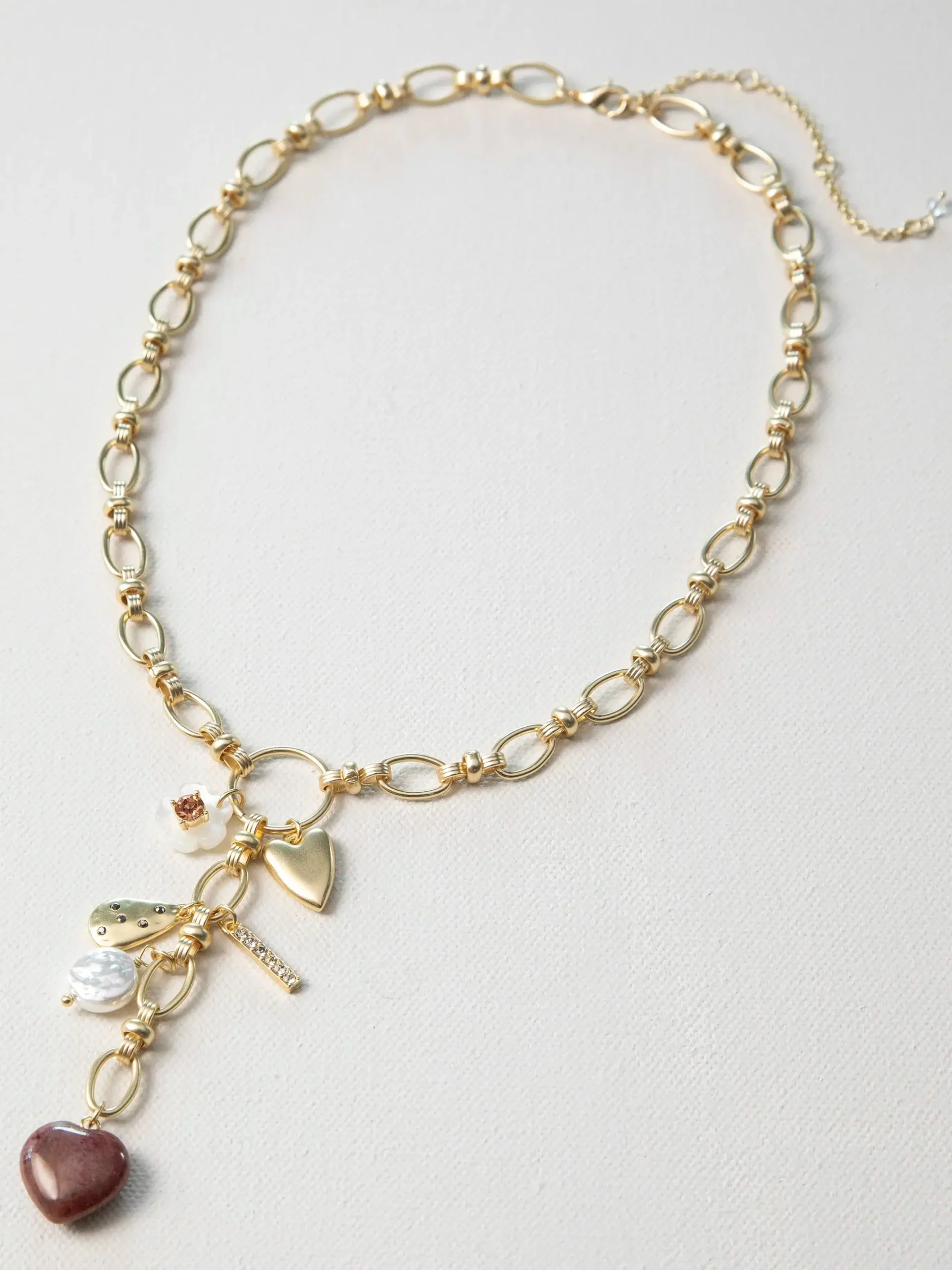 Heart Drop Charm Necklace