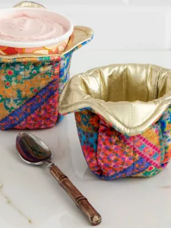 Ice Cream Cozy - Pink Folk Flower Patchwork