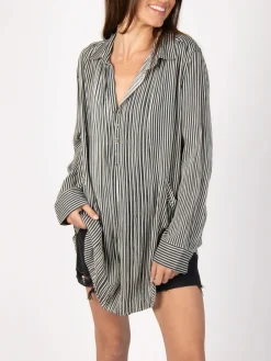 Jen Tunic - Black White Stripes
