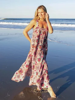 Kate Maxi Dress - Pink Folk Floral
