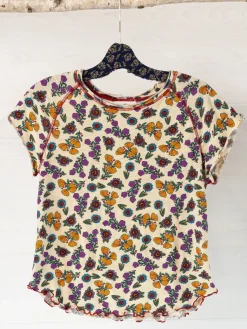Lily Cotton Short Sleeve Tee Shirt - Tossed Blossoms
