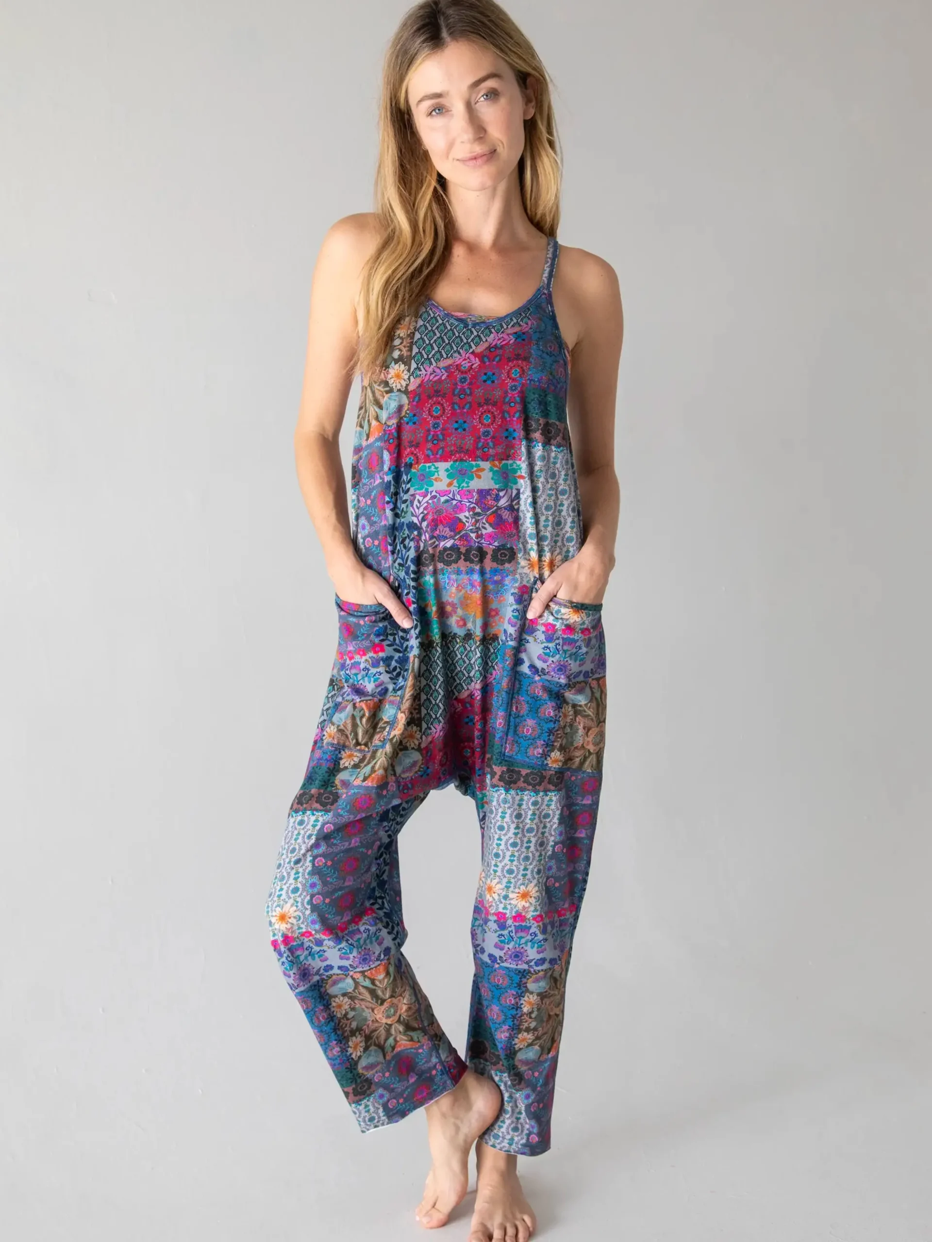 Lucy Jumpsuit - Blue Patchwork