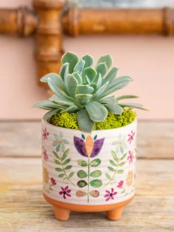 Mini Artisan Planter - Folk Flower
