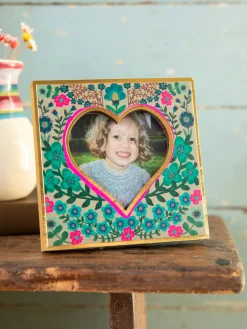 Mini Heart Wooden Picture Frame - Dusty Blue