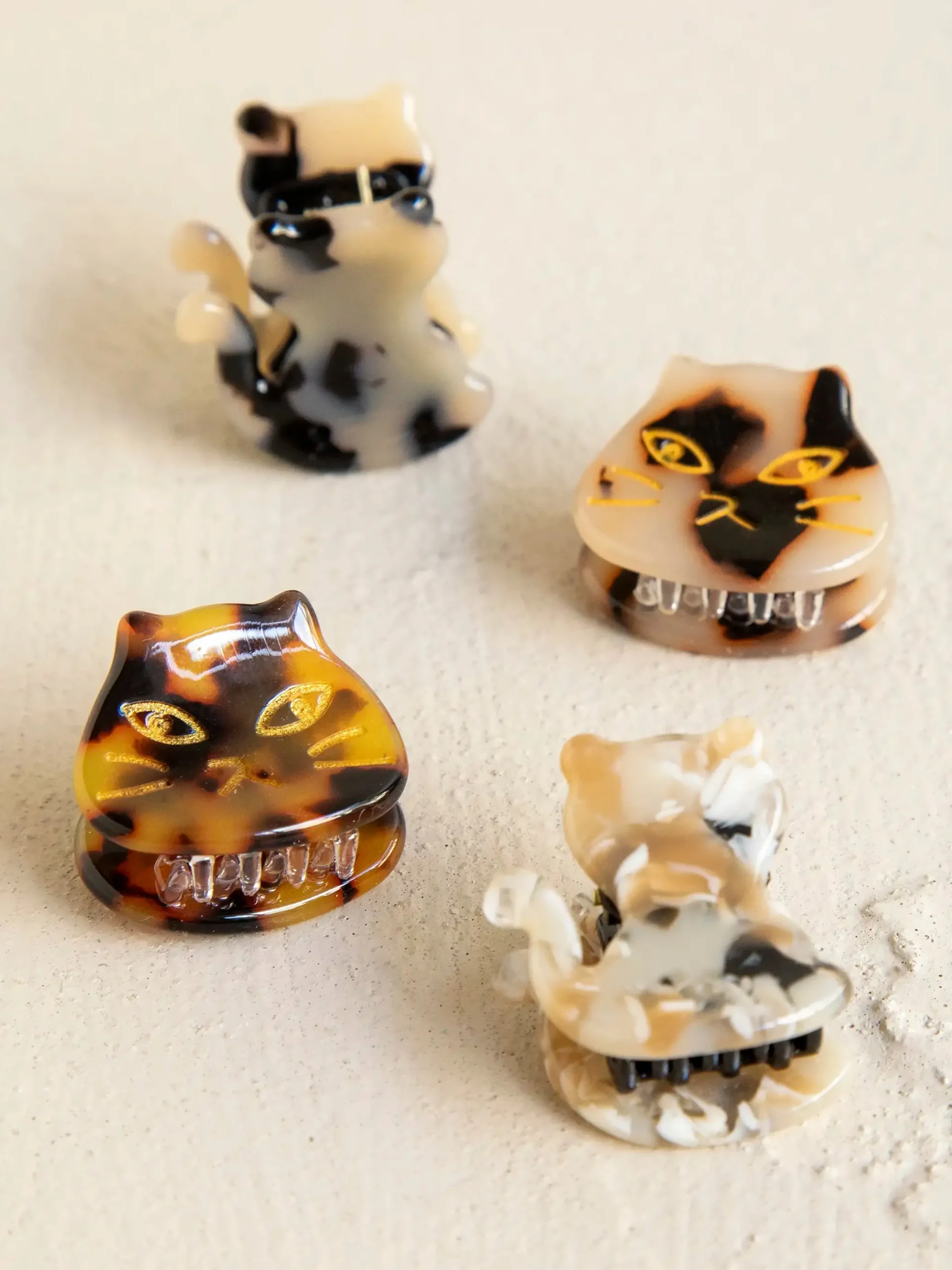 Mini Kitty Cat Hair Clips, Set of 4