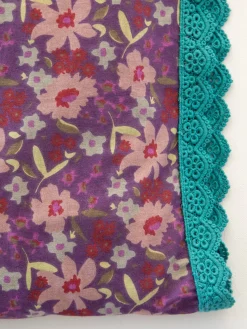 Mix u0026 Match Trim Cotton Pillowcase - Painterly Blooms