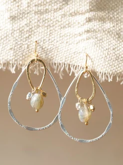 Mixed Metal Drop Earrings
