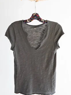 Molly Cotton Tee Shirt - Charcoal