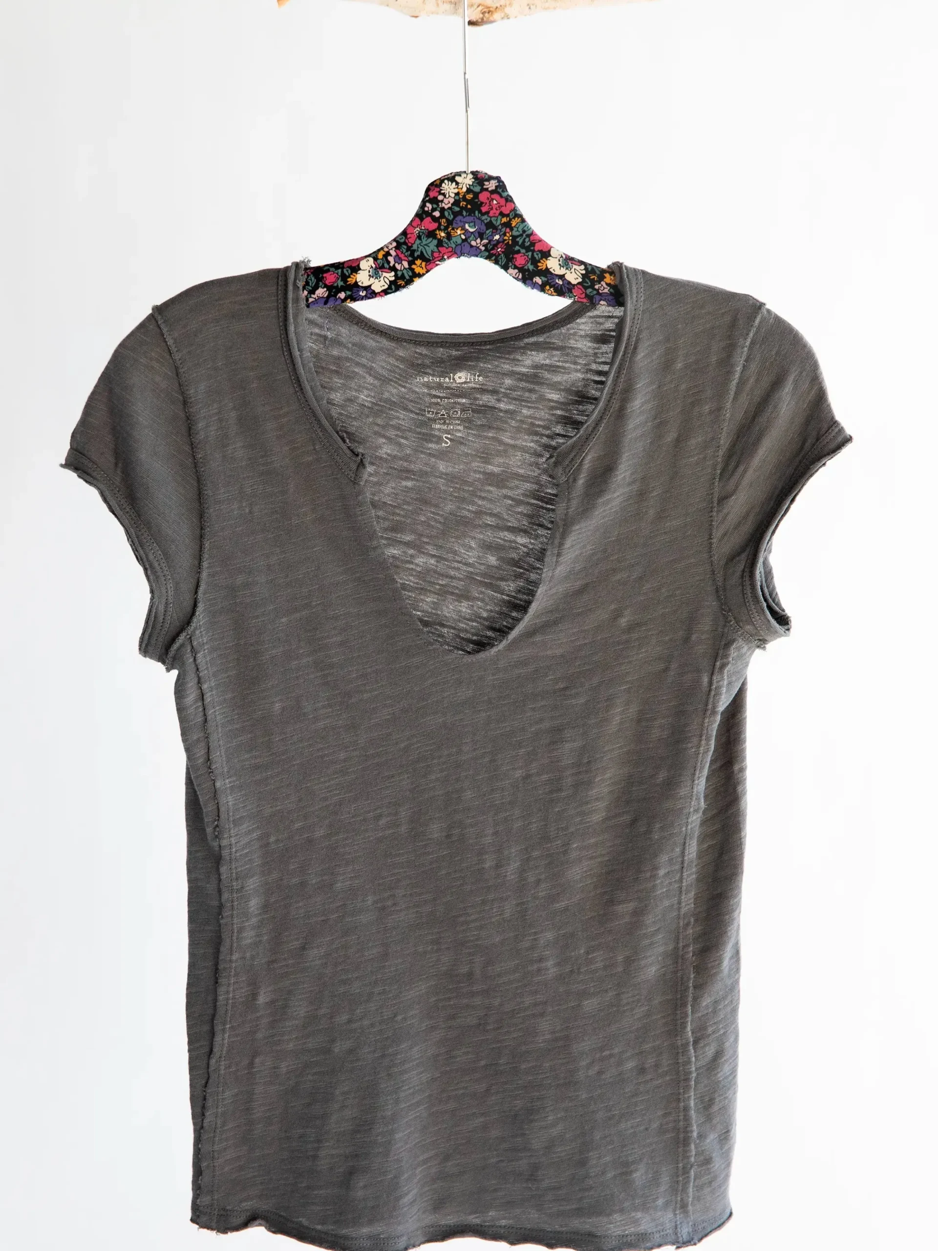 Molly Cotton Tee Shirt - Charcoal
