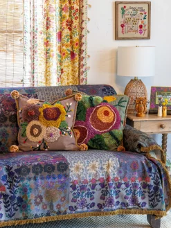 Mom's Favorite Sofa Cover - Blue Patchwork