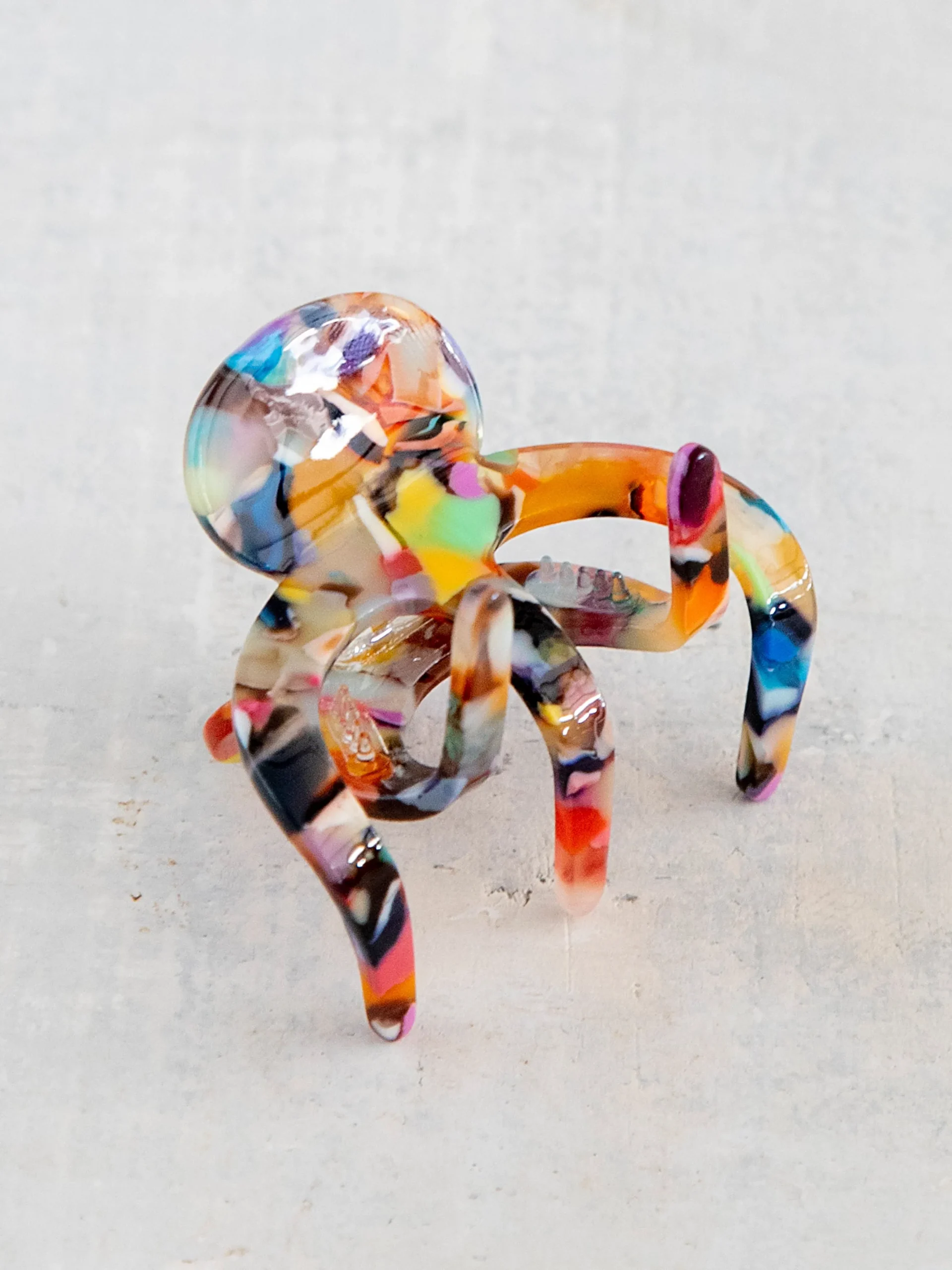 Octopus Hair Claw Clip - White Multi