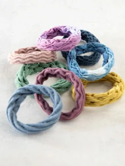 On The Run Hair Tie, Set of 8 - Dusty Blue