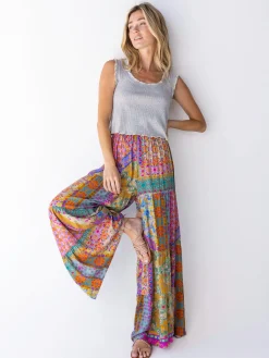Patti Palazzo Pant - Folk Flower Patchwork
