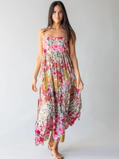 Patti Side Slit Maxi Dress - Vintage Summer Floral