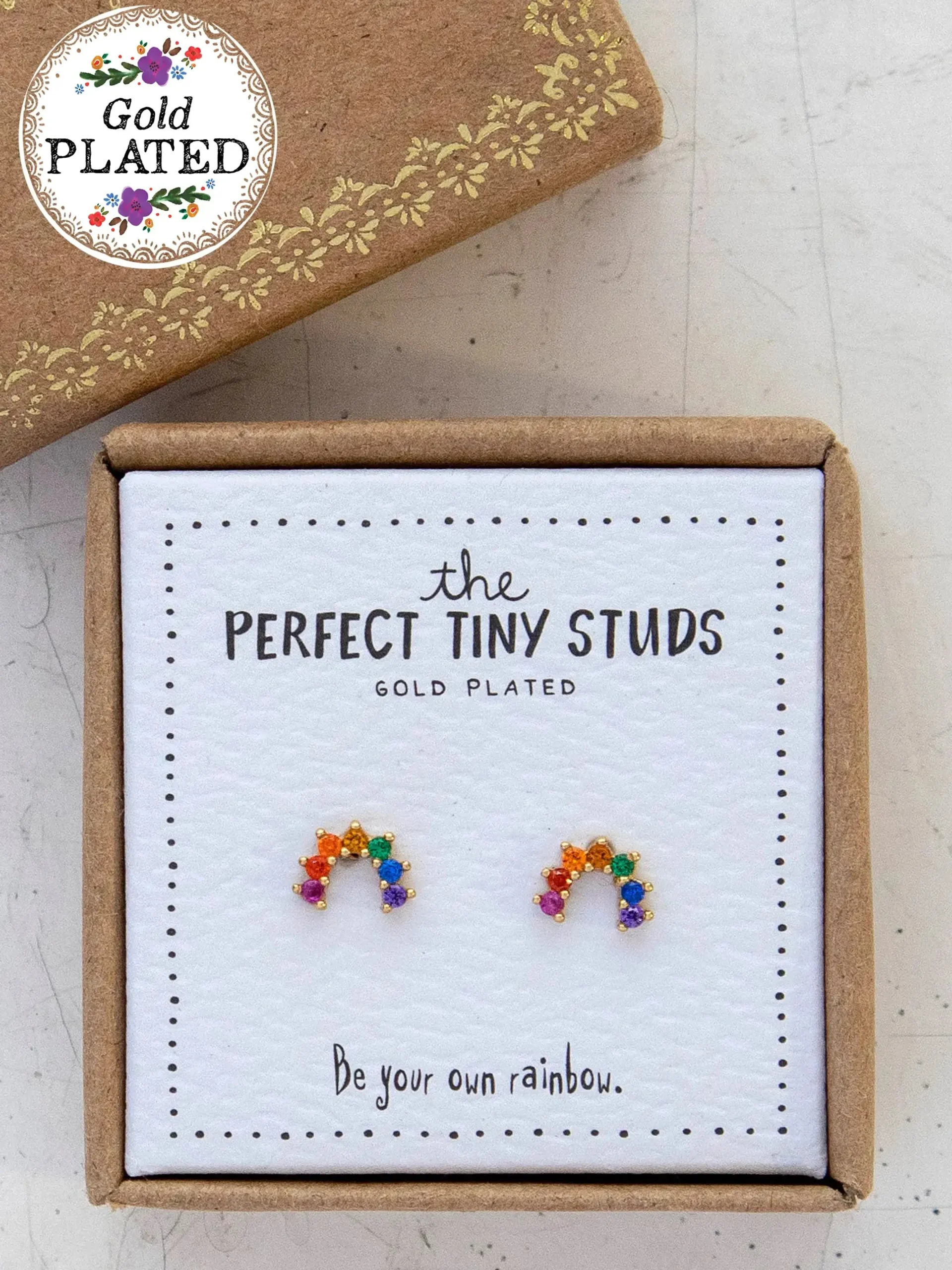 Perfect Tiny Stud Earrings - Rainbow