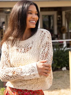 Pointelle Layering Sweater - Cream