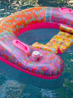 Pool Float Lounger - Pink Borders
