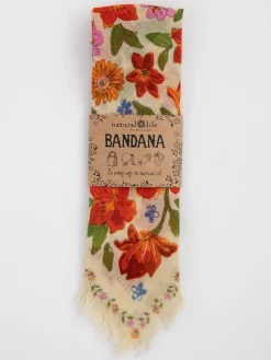 Printed Cotton Bandana - Cream Floral