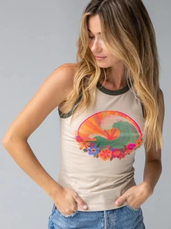 Ringer Tank Top - Waves