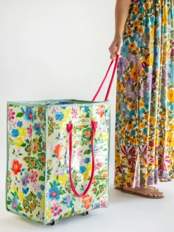 Rolling Tote Bag - Floral Garden