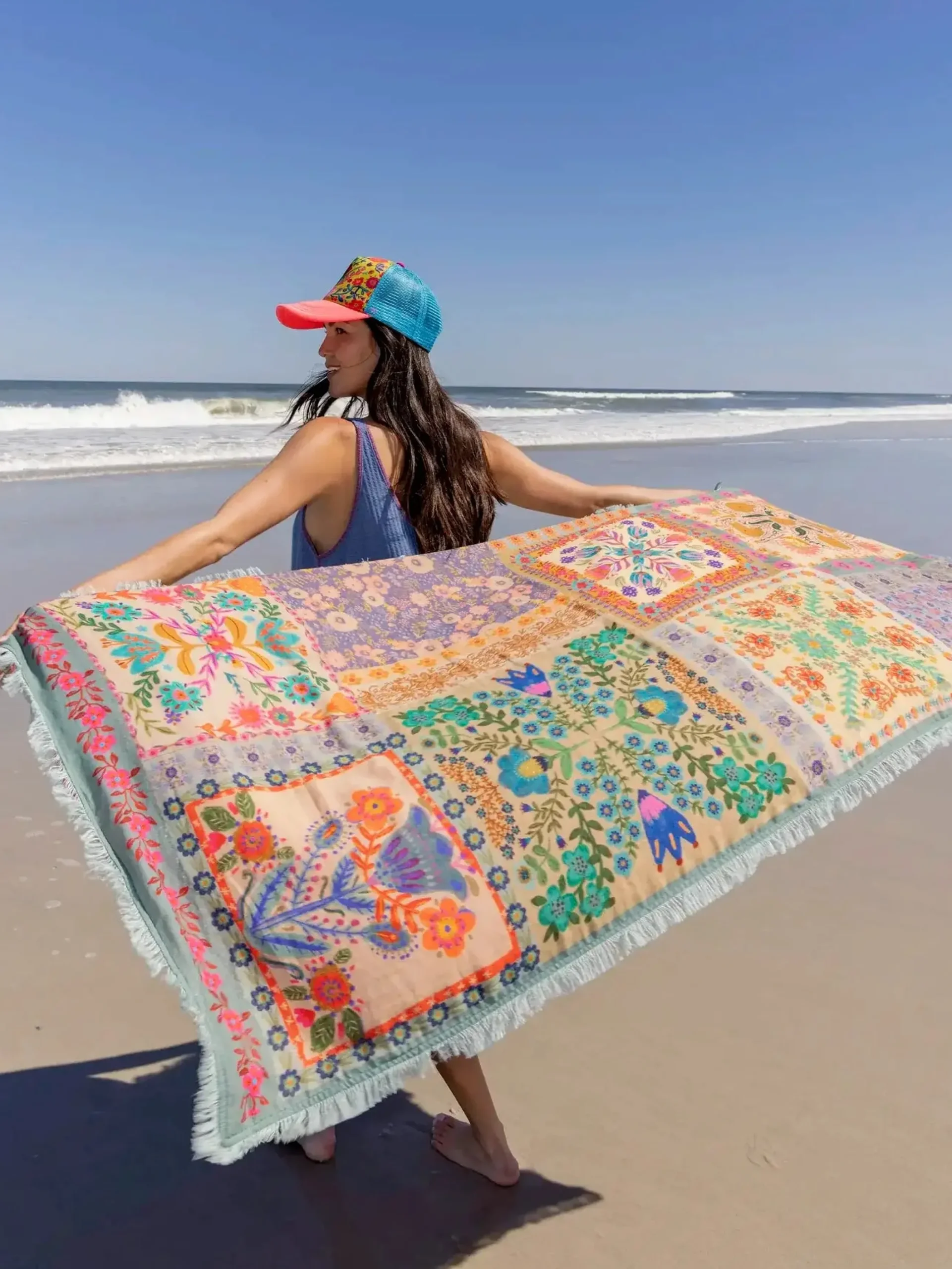 Shabana Beach Towel - Heritage Folk Patchwork