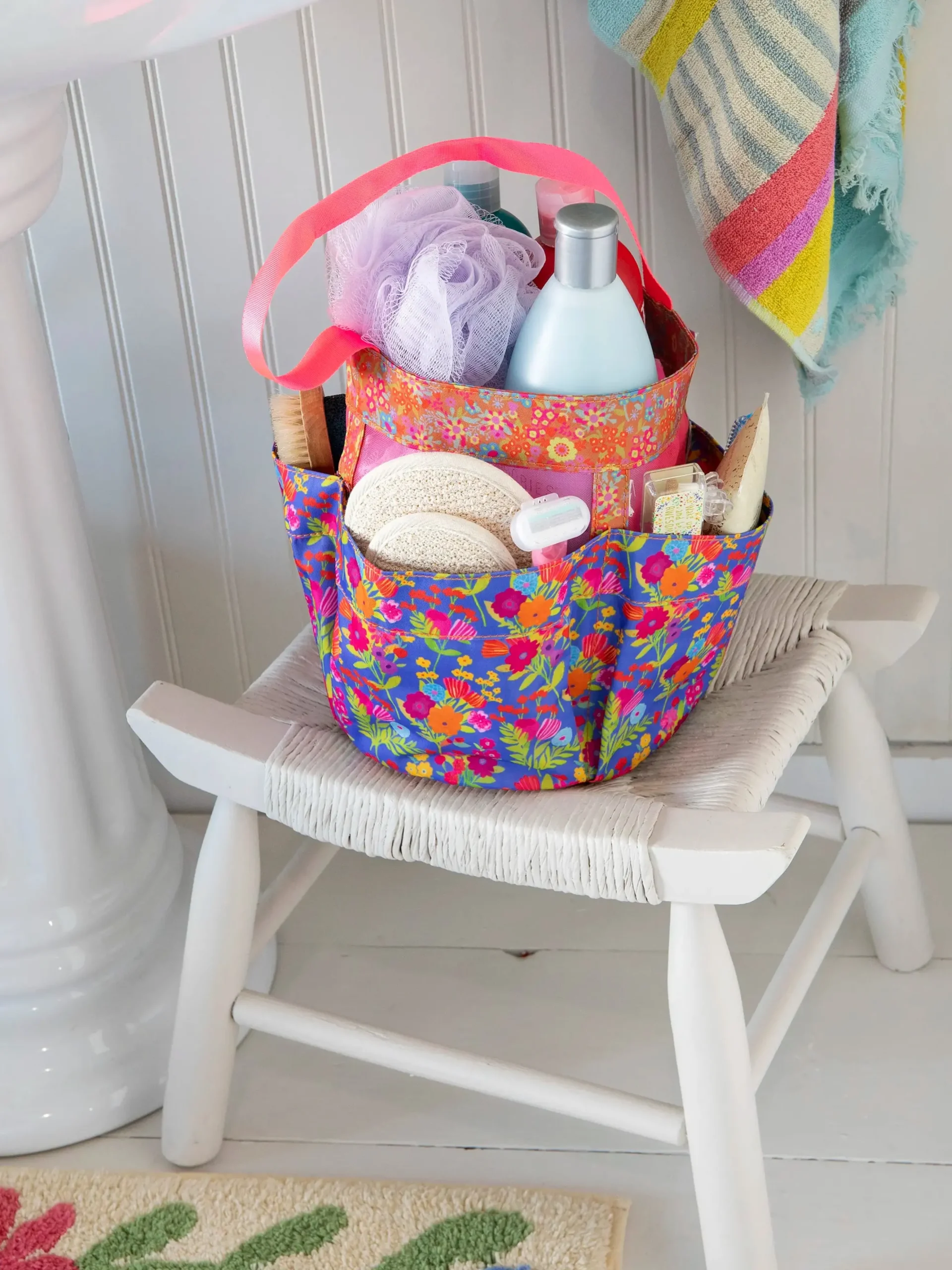 Shower Caddy - Blue Pink Clusters