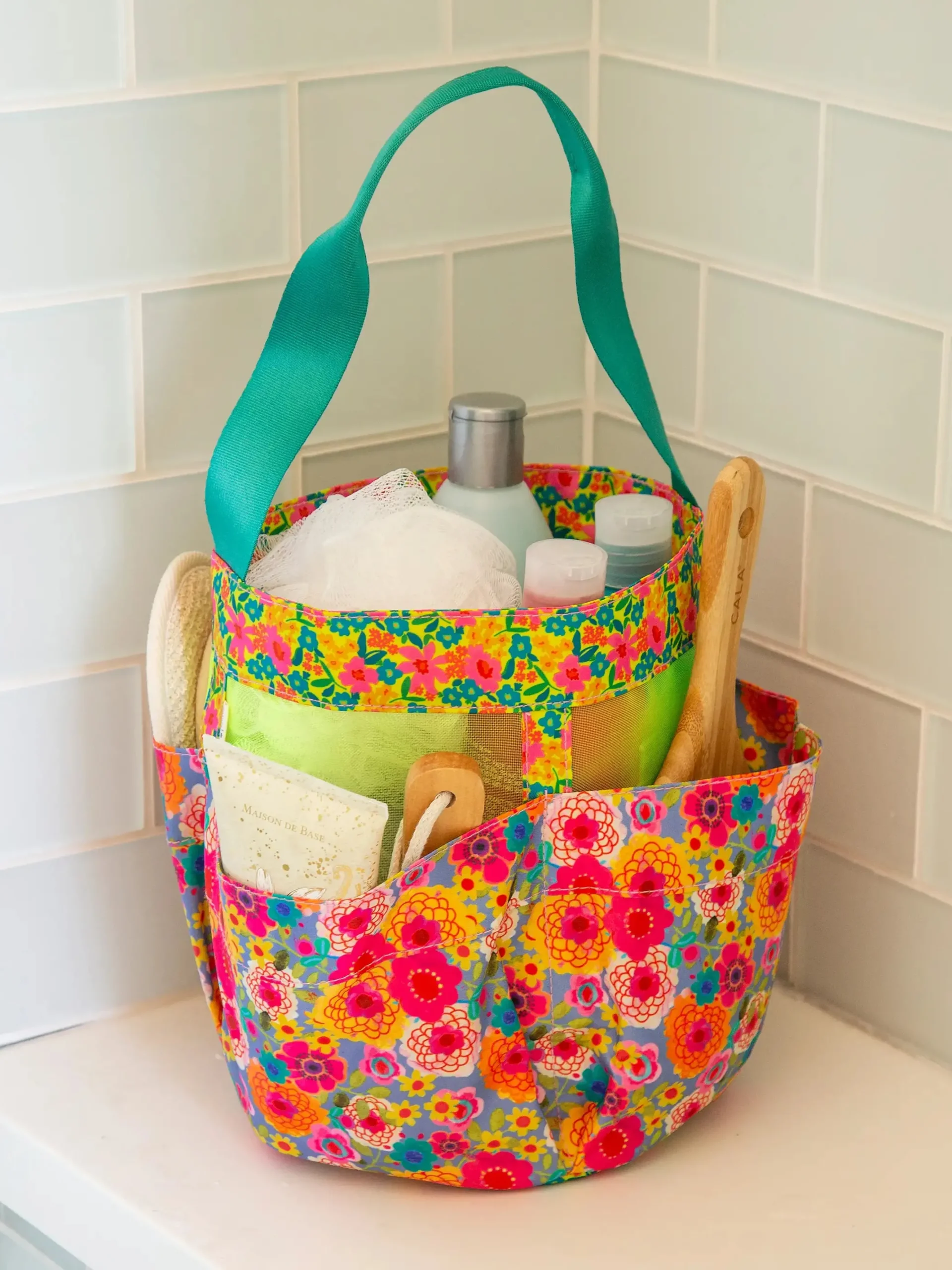 Shower Caddy - Retro Floral Garden