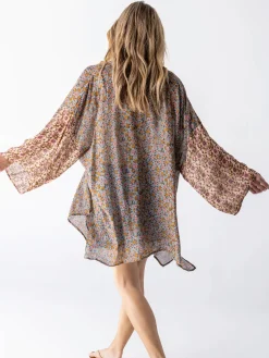 Sierra Kimono - Mustard Pink Floral