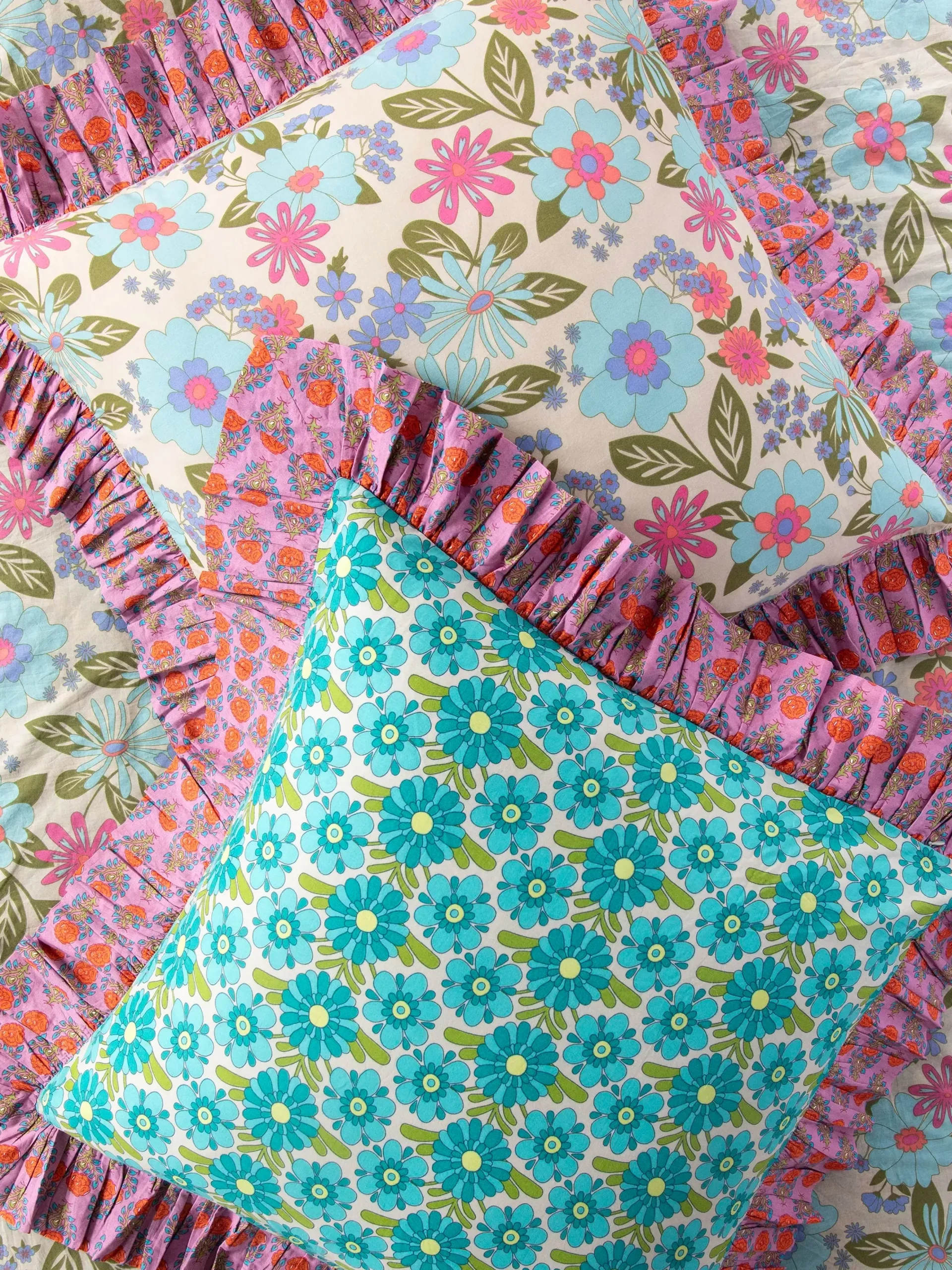 So Soft Cotton Reversible Euro Sham - Retro Blooms